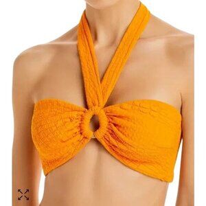 Revel Rey Shea Bikini Top Cara Cara Orange Croc Size Medium NWT